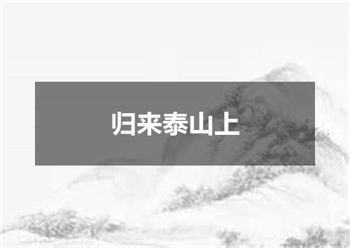 归来泰山上