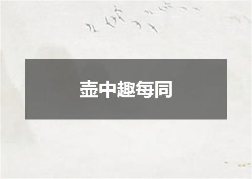 壶中趣每同