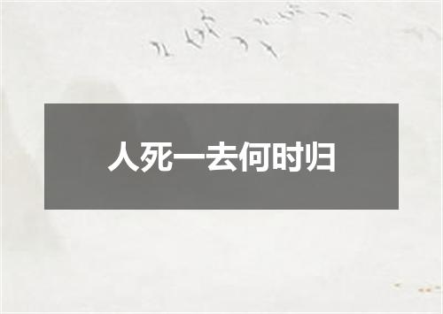人死一去何时归