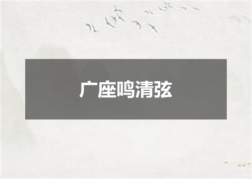 广座鸣清弦