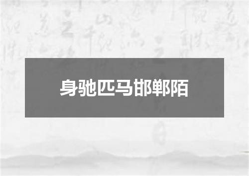 身驰匹马邯郸陌