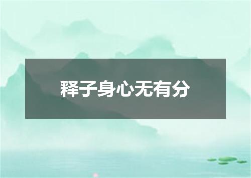 释子身心无有分