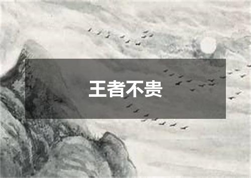 王者不贵