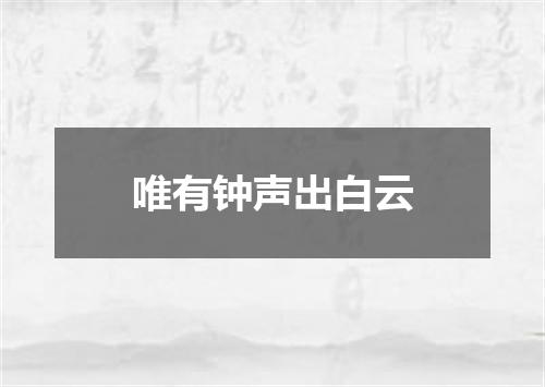 唯有钟声出白云