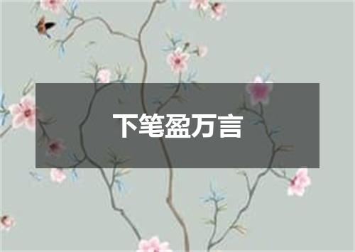 下笔盈万言