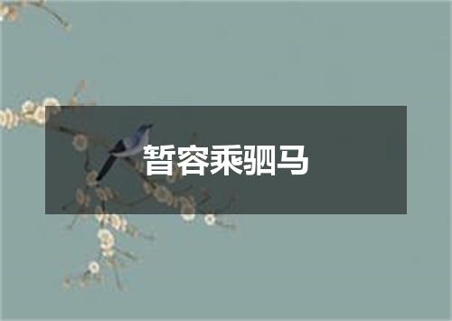 暂容乘驷马