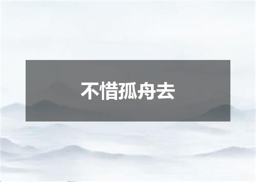 不惜孤舟去