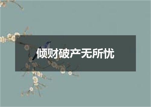 倾财破产无所忧