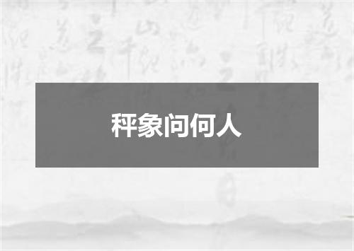 秤象问何人