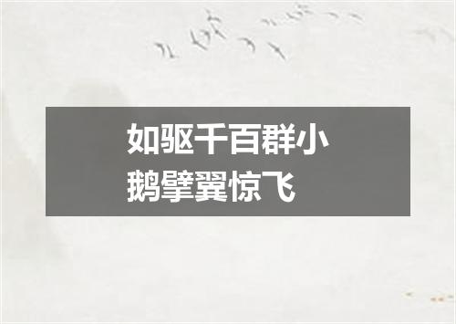 如驱千百群小鹅擘翼惊飞