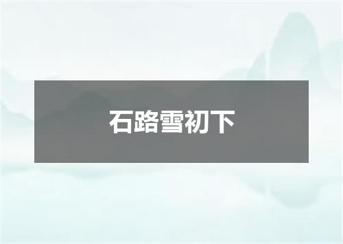 石路雪初下