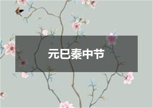 元巳秦中节