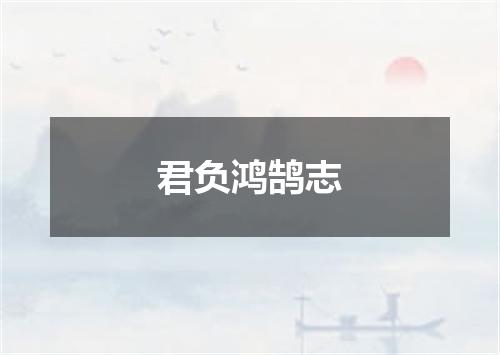 君负鸿鹄志
