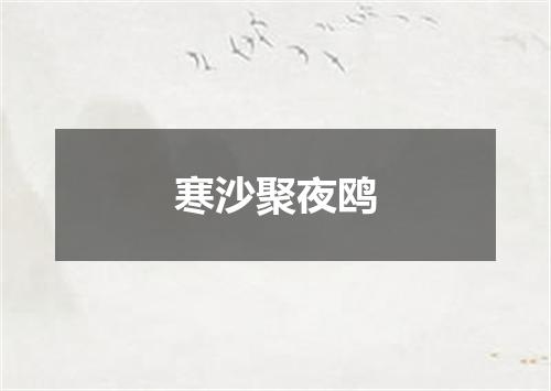 寒沙聚夜鸥