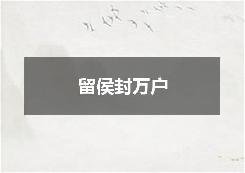 留侯封万户