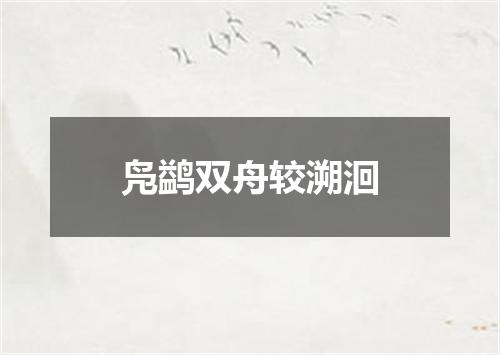 凫鹢双舟较溯洄