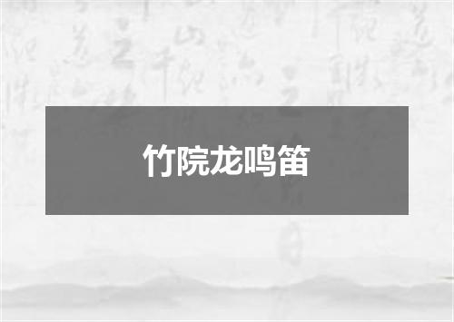 竹院龙鸣笛