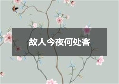 故人今夜何处客