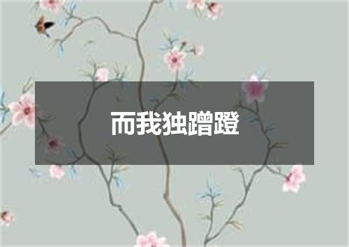 而我独蹭蹬