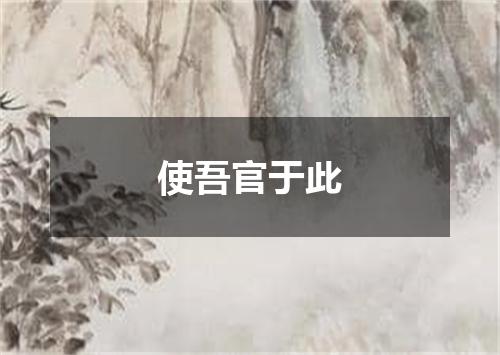 使吾官于此