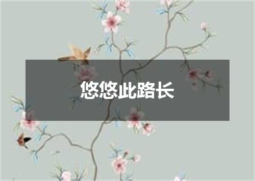 悠悠此路长