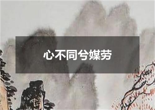 心不同兮媒劳