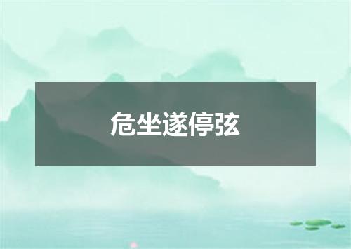 危坐遂停弦