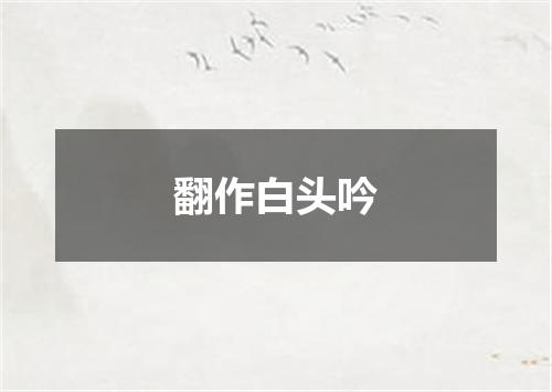 翻作白头吟