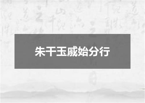 朱干玉戚始分行
