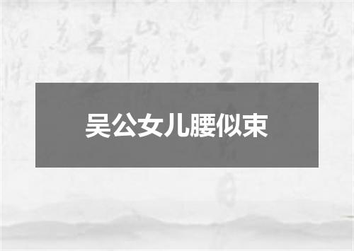 吴公女儿腰似束