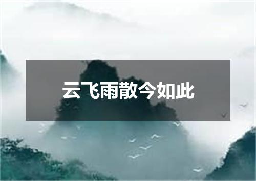 云飞雨散今如此