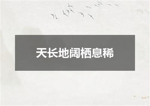 天长地阔栖息稀