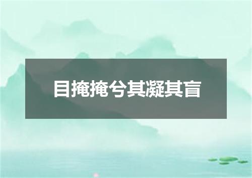 目掩掩兮其凝其盲