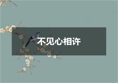 不见心相许