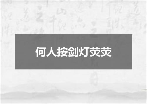 何人按剑灯荧荧