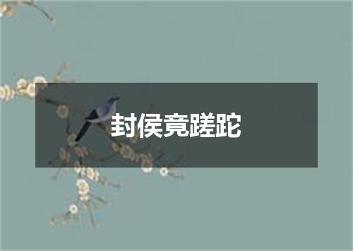 封侯竟蹉跎