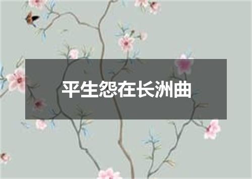 平生怨在长洲曲