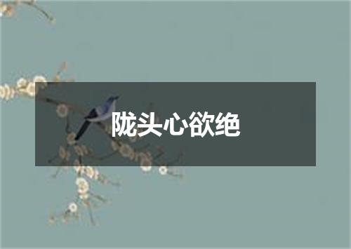 陇头心欲绝