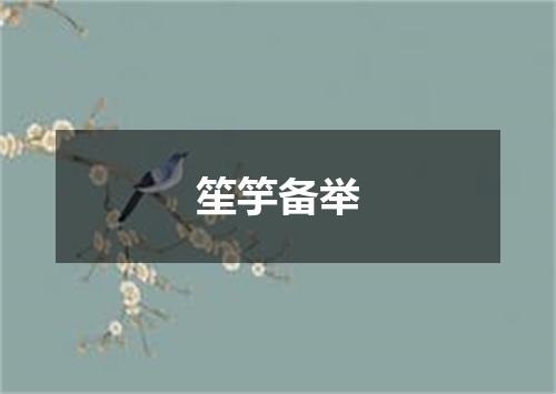 笙竽备举