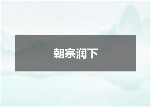 朝宗润下