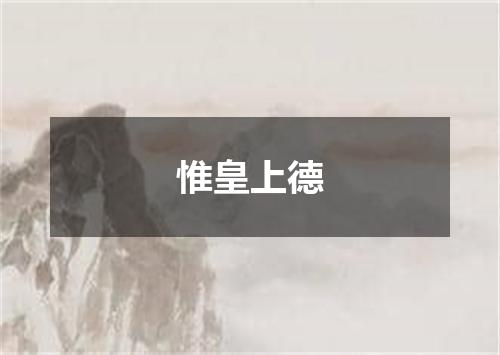 惟皇上德