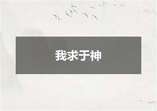 我求于神