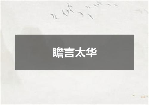 瞻言太华