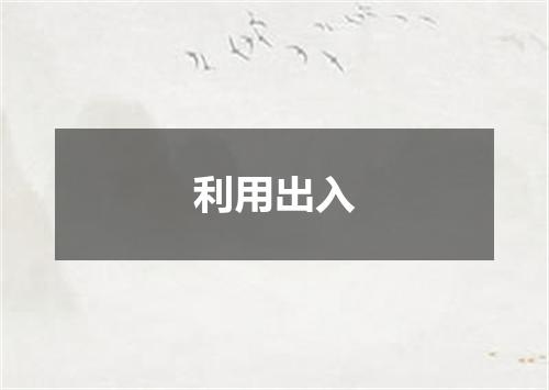 利用出入