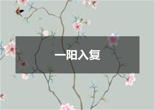 一阳入复