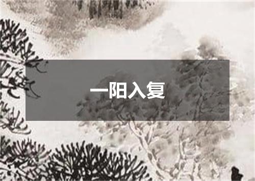 一阳入复