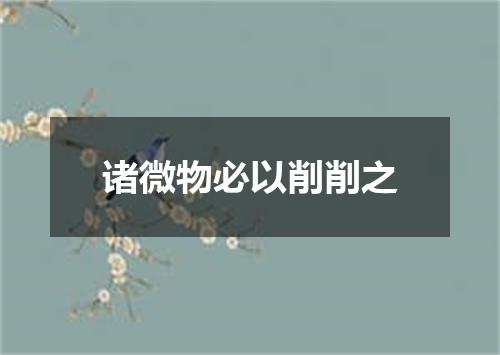 诸微物必以削削之