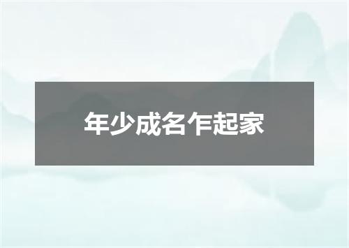 年少成名乍起家