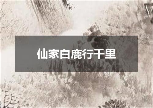 仙家白鹿行千里