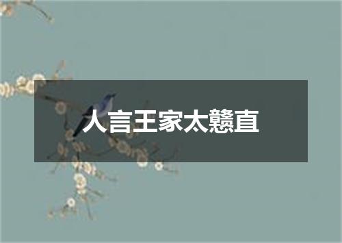 人言王家太戆直
